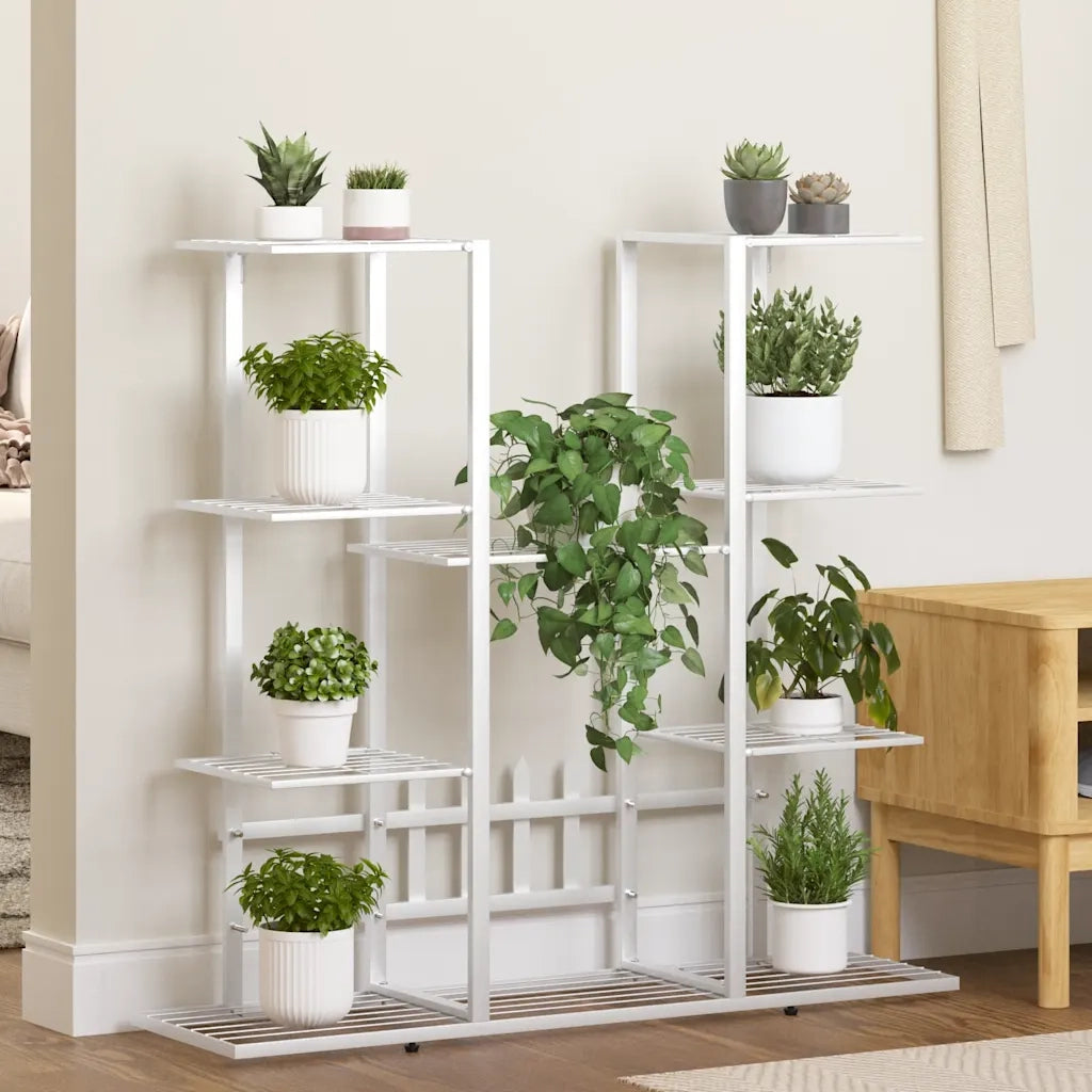Portafiori | Sostegno per piante 94,5x25x89 cm Ferro Bianco