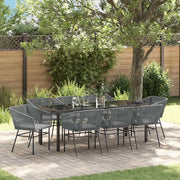 Set da Pranzo per Giardino con cuscino 9 pcs Grigio 3380938
