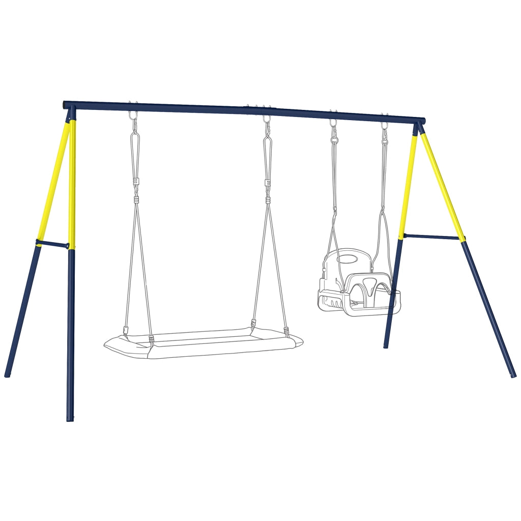 Altalena per Bambini 2 Posti ¨C Zephmum ¨C Metallo Azzurro