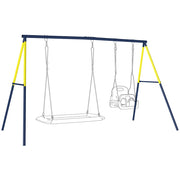Altalena per Bambini 2 Posti ¨C Zephmum ¨C Metallo Azzurro