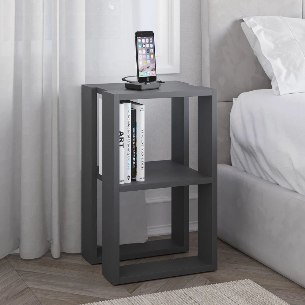 Tavolino comodino antracite 55x30x34