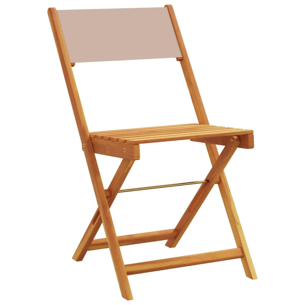 Set da Pranzo da Giardino 5 pz | Set Salotto da Giardino Tortora Tessuto e Legno Massello