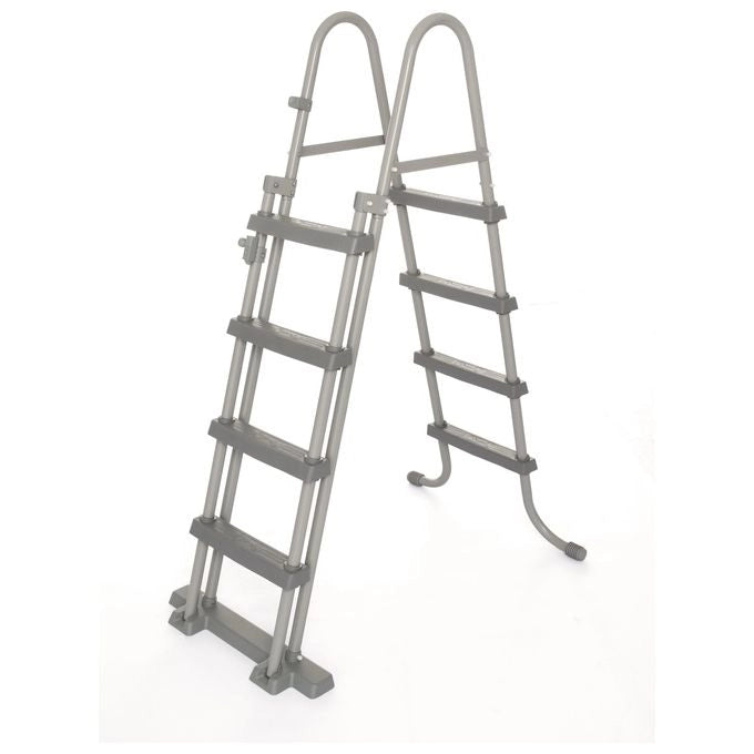 Bestway 58331 Scaletta di Sicurezza per Piscina Fuori Terra 122 cm 4 Gradini Antiscivolo 150 Kg colore Grigio