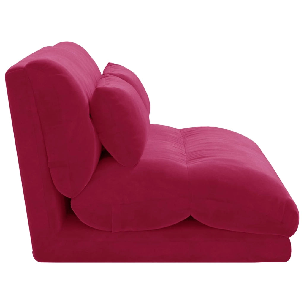 Sedia da Pavimento Rosso Vino 110 x 82 x 55 cm Velluto 42028214