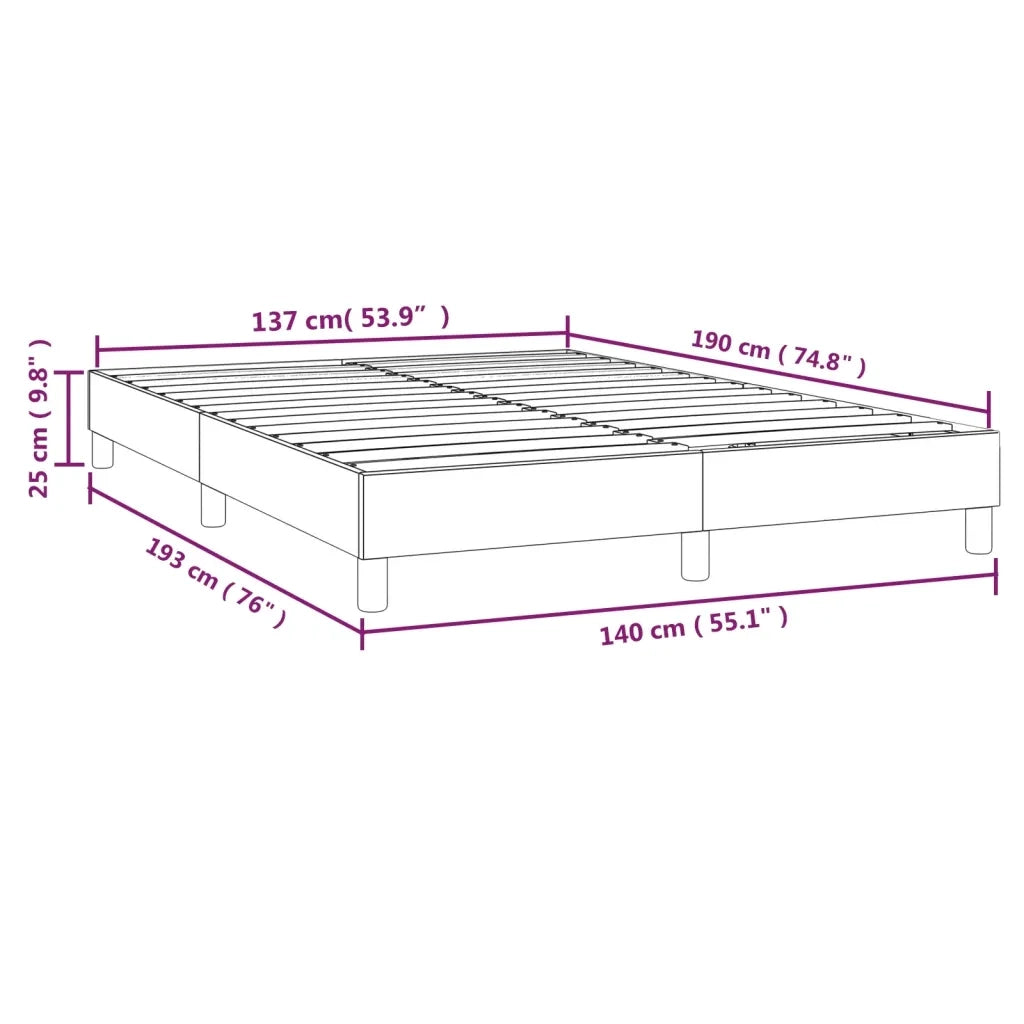 Struttura Letto a Rete a Molle-Giroletto Marrone Scuro 140x190 cm Tessuto 135854