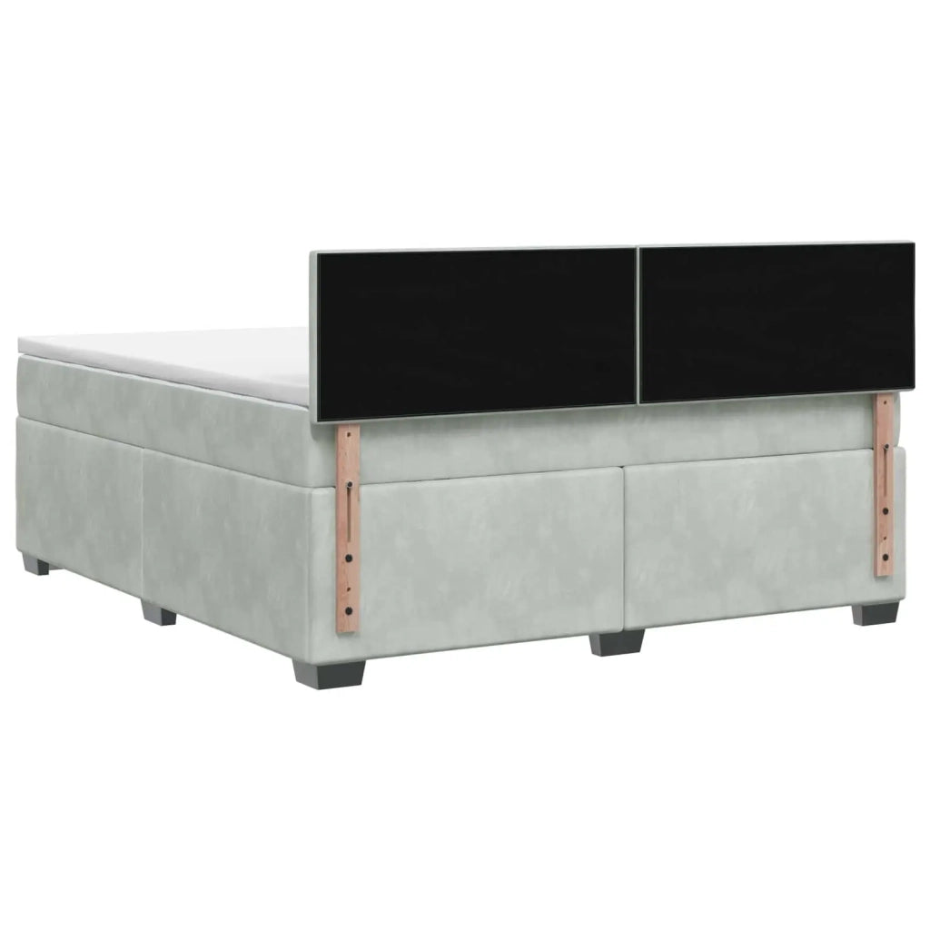 Letto con Box Spring, Materasso e LED Grigio Chiaro Velluto 3452180