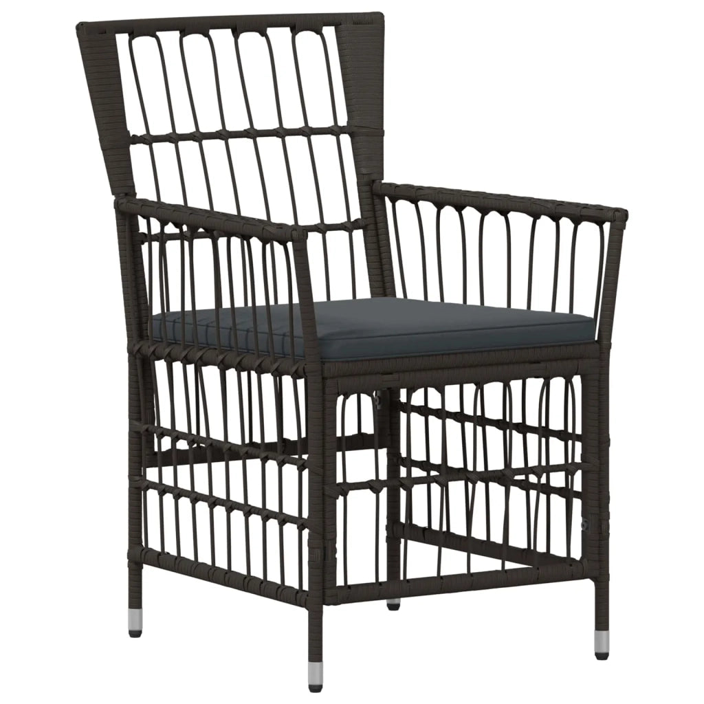 Set da pranzo per esterni 7 pz Nero polyrattan 3448948