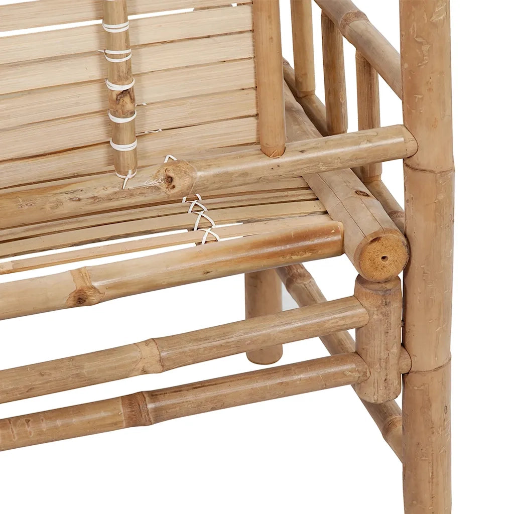 Panca da Giardino con Cuscino 120 cm in Bambù 3063892