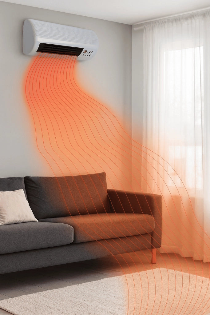 TERMOVENTILATORE STUFA ELETTRICA DIGITALE PARETE TEPORUS 1000/2000W KPT2000B-4501L