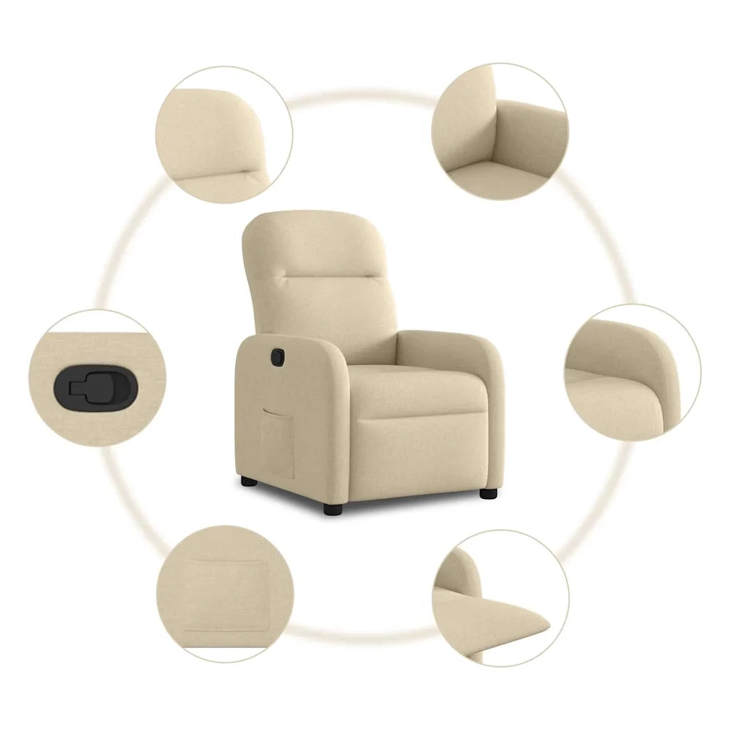 Poltrona Reclinabile in Tessuto Crema 4015530