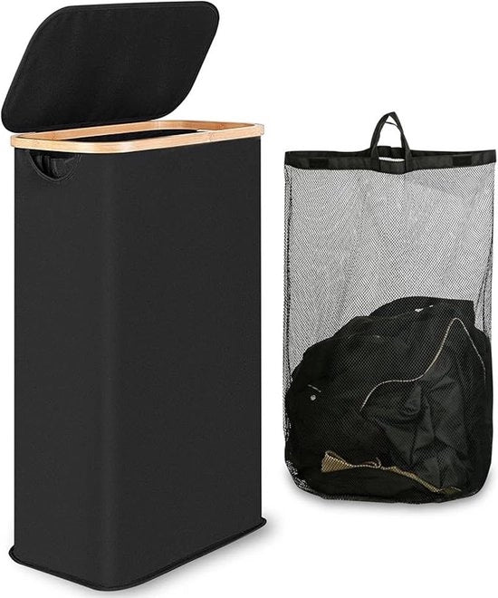 Contenitore 60 litri - con coperchio pieghevole - nero