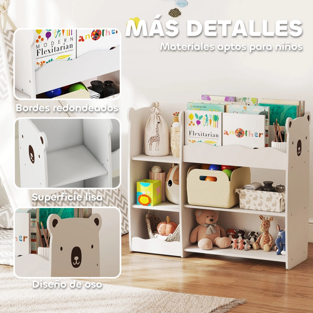Libreria per bambini con ripiani aperti e scomparti ¨C Zephmum ¨C Bianco