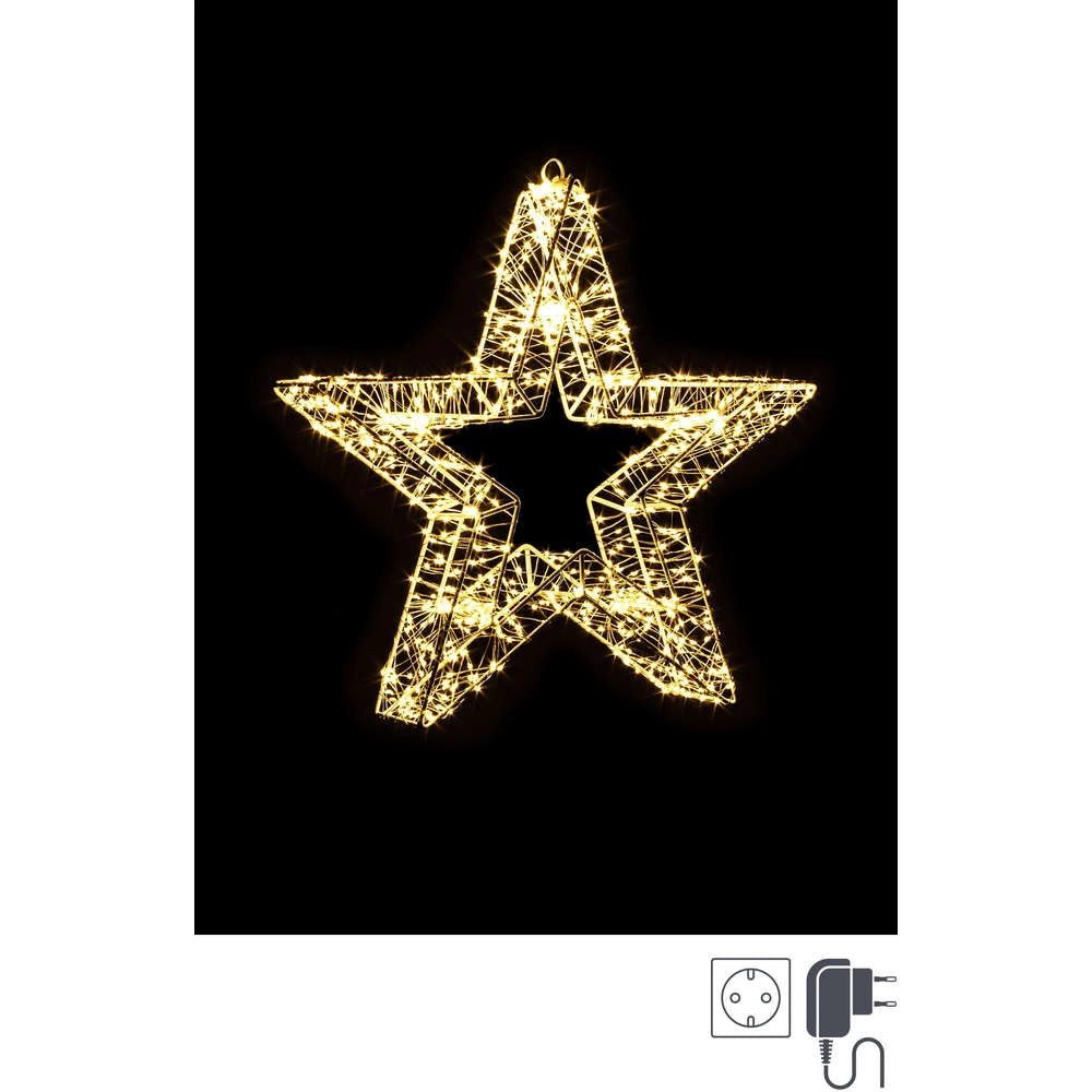 Decorazione Luminosa Natalizia Stella 3D 960 Led Formato: 38x38 cm