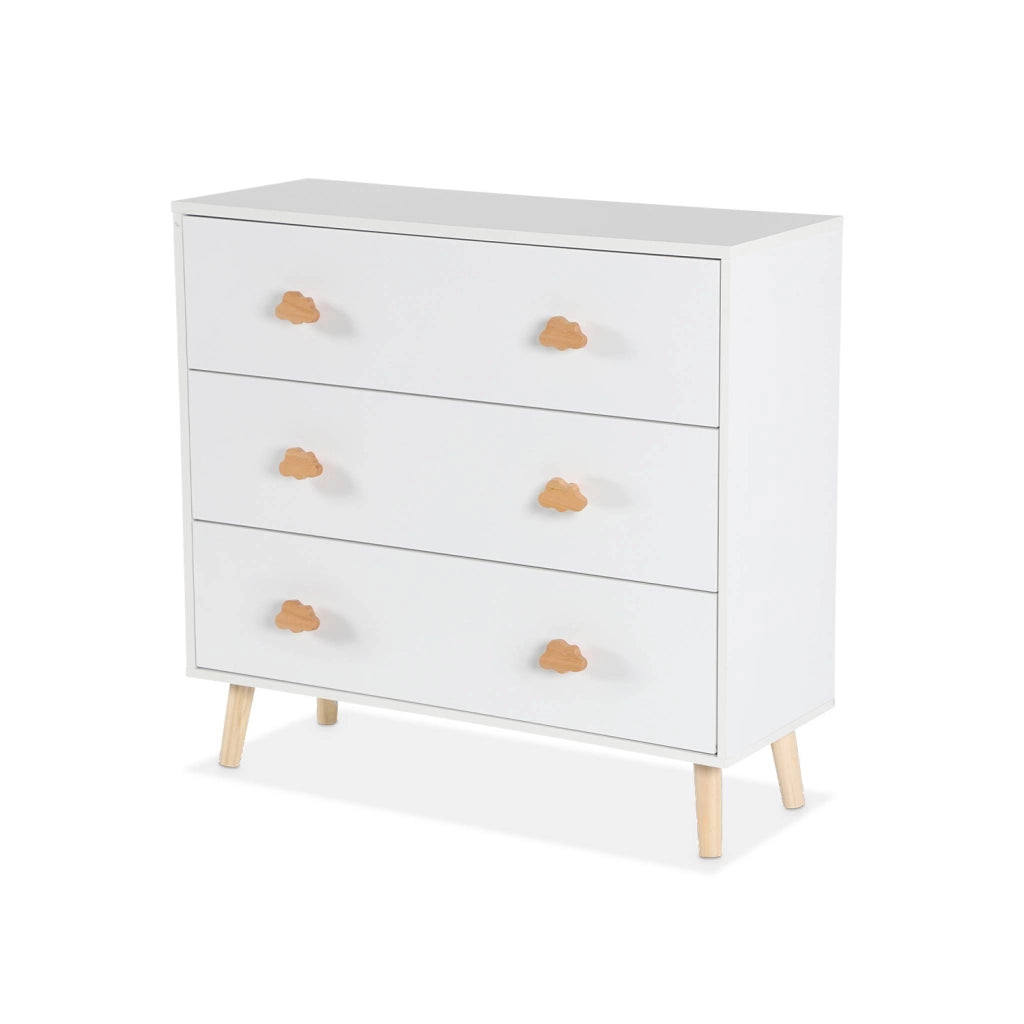 Cassettone per bambini, 3 cassetti, bianco