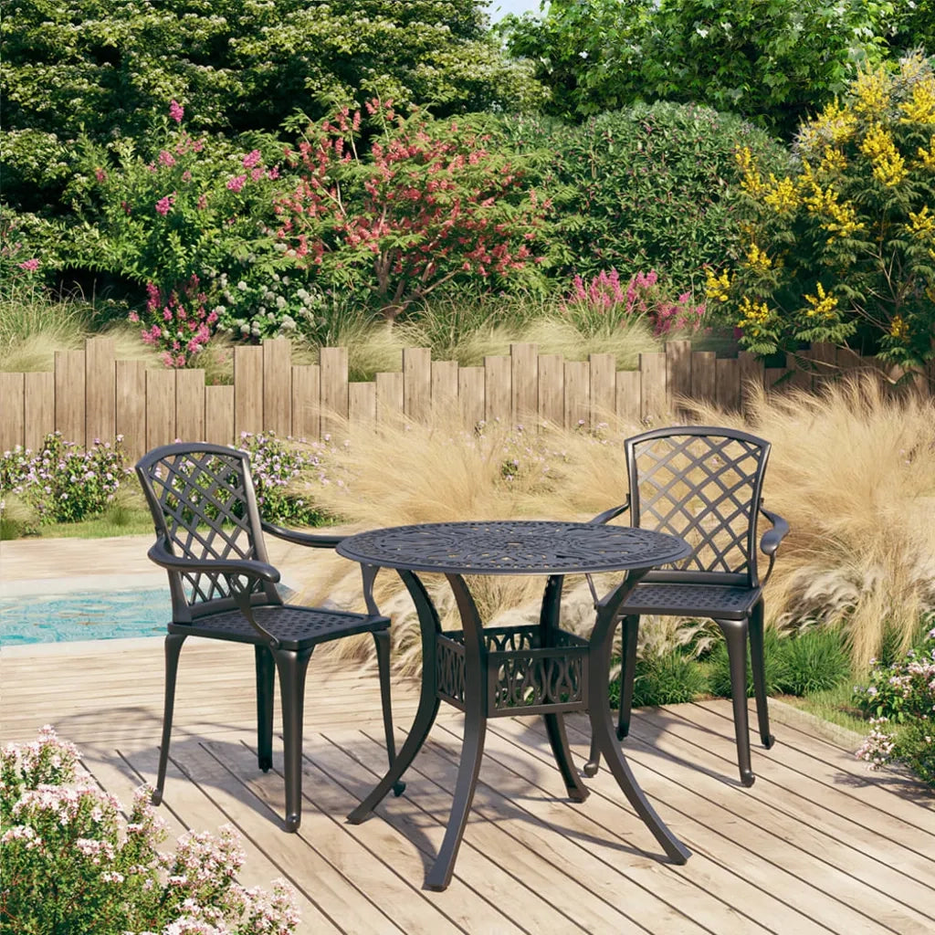 Set da Bistrot 3 pz in Alluminio Pressofuso Nero 3070584