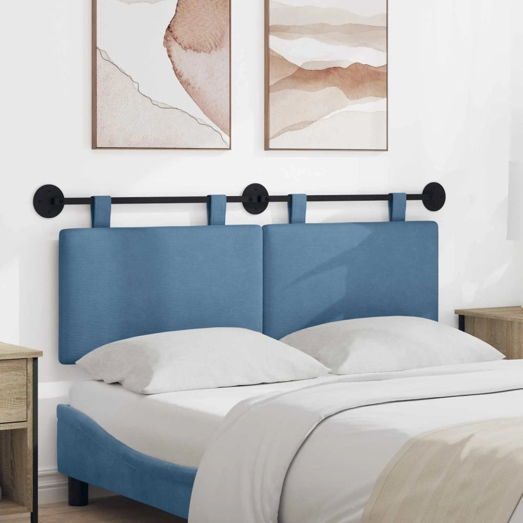 Testiera | Testata sospesa Blu Tessuto in Cords