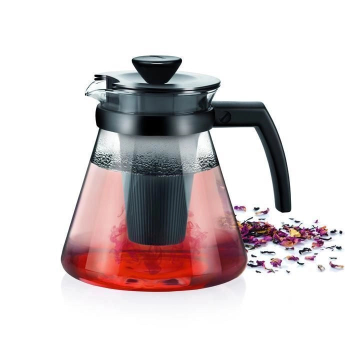 Tescoma 646622 Teo Teiera con Filtro Infusore 1.25 L Vetro Borosilicato colore Trasparente