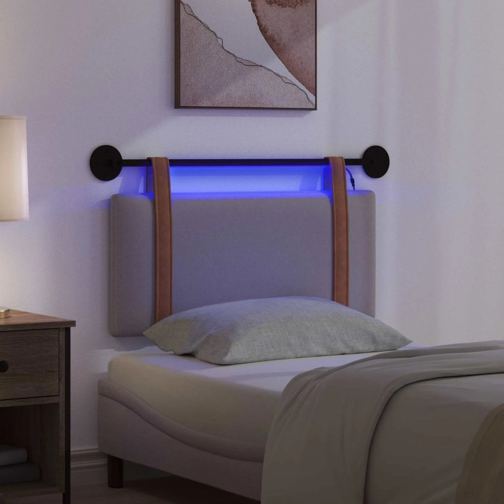 Testiera | Testata sospesa Con luce LED Tortora PU Antico