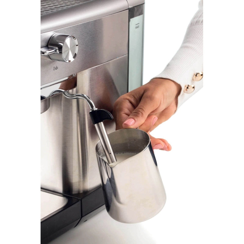 Macchina da Caffè con Manometro - 15 Bar - 1300W - Filtro ½ Tazze - Cappuccino - Silver