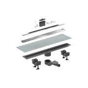 CANALETTA DOCCIA CANALISSIMA ALLUMINIO ORIZZONTALE KIT- L. 20 cm- BONOM- pezzi 1