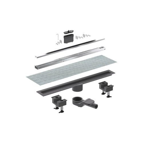 CANALETTA DOCCIA CANALISSIMA ALLUMINIO ORIZZONTALE KIT- L. 20 cm- BONOM- pezzi 1