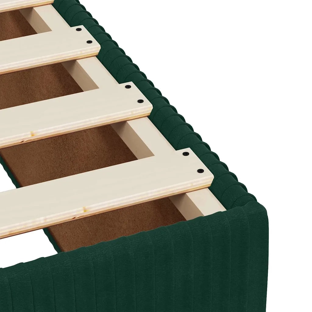 Giroletto a Molle con Materasso Verde Scuro 160x200 cm Velluto 3285653