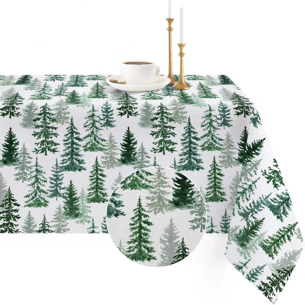 Tovaglia invernale con motivo di abete, 180x130 cm, idrorepellente