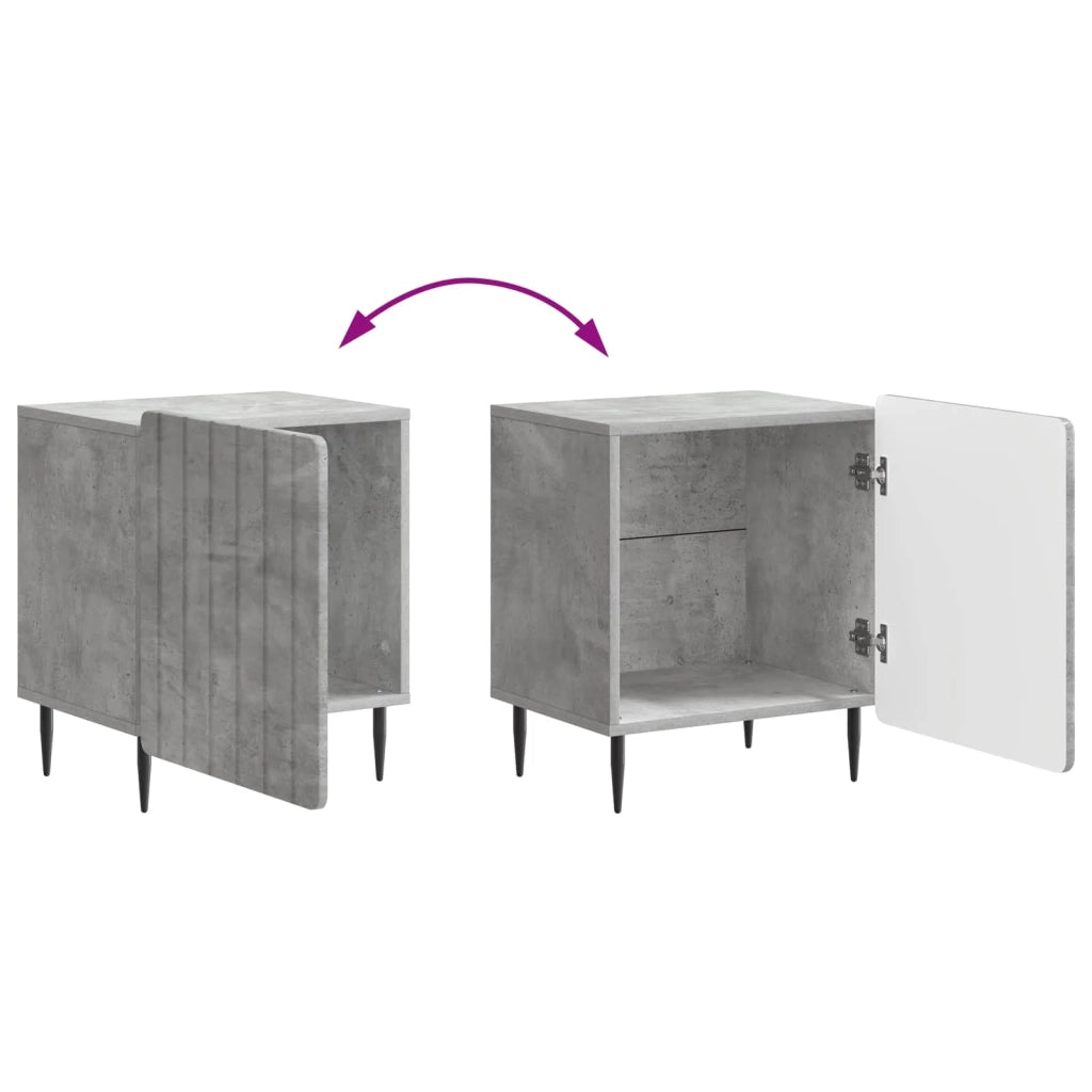 Armadio da Notte Grigio Cemento 43 x 34,5 x 52 cm 894341