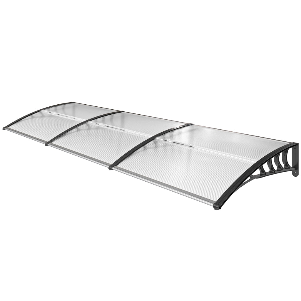 Tettoia per Esterni Curva con Viti e Bulloni Inclusi, in Policarbonato, PP e Alluminio, 122x89x24 cm