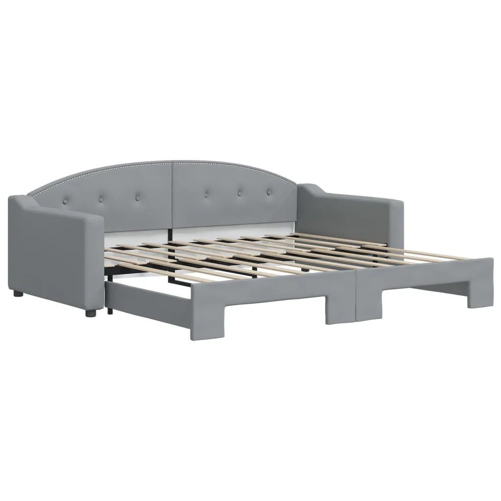 Divano Letto con Letto Estraibile Grigio Chiaro 90x190 Tessuto 3197540