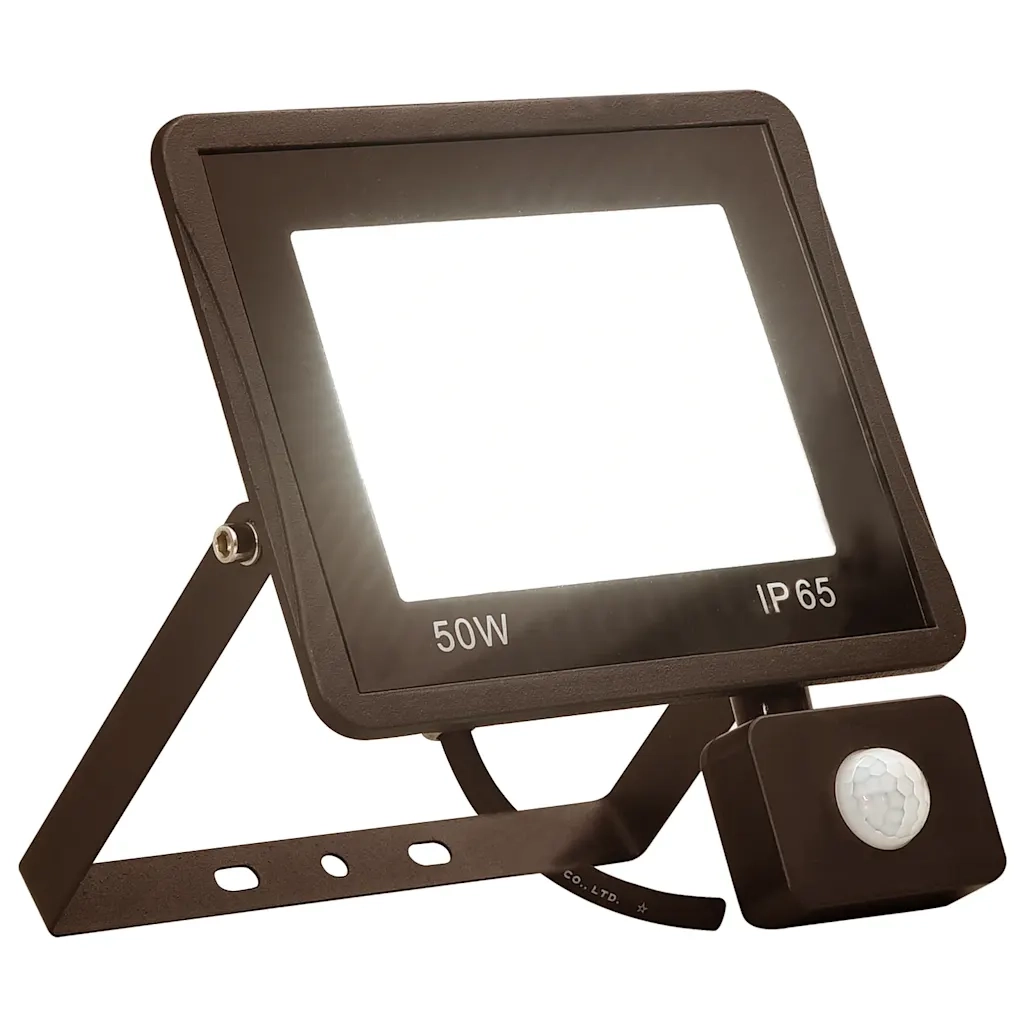 Faretto LED con sensore 23 x 19,5 cm rilevamento 180° esterno moderno in alluminio nero 02_0046088