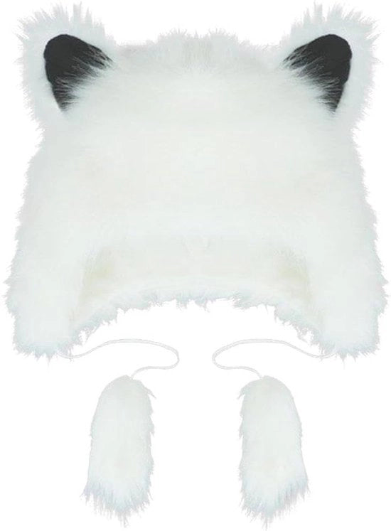 Cappello orsacchiotto per gatto, cappello morbido in pelo per l'inverno, cappello cartoon divertente, cappello orsacchiotto carino, costume da festa per donne e ragazze