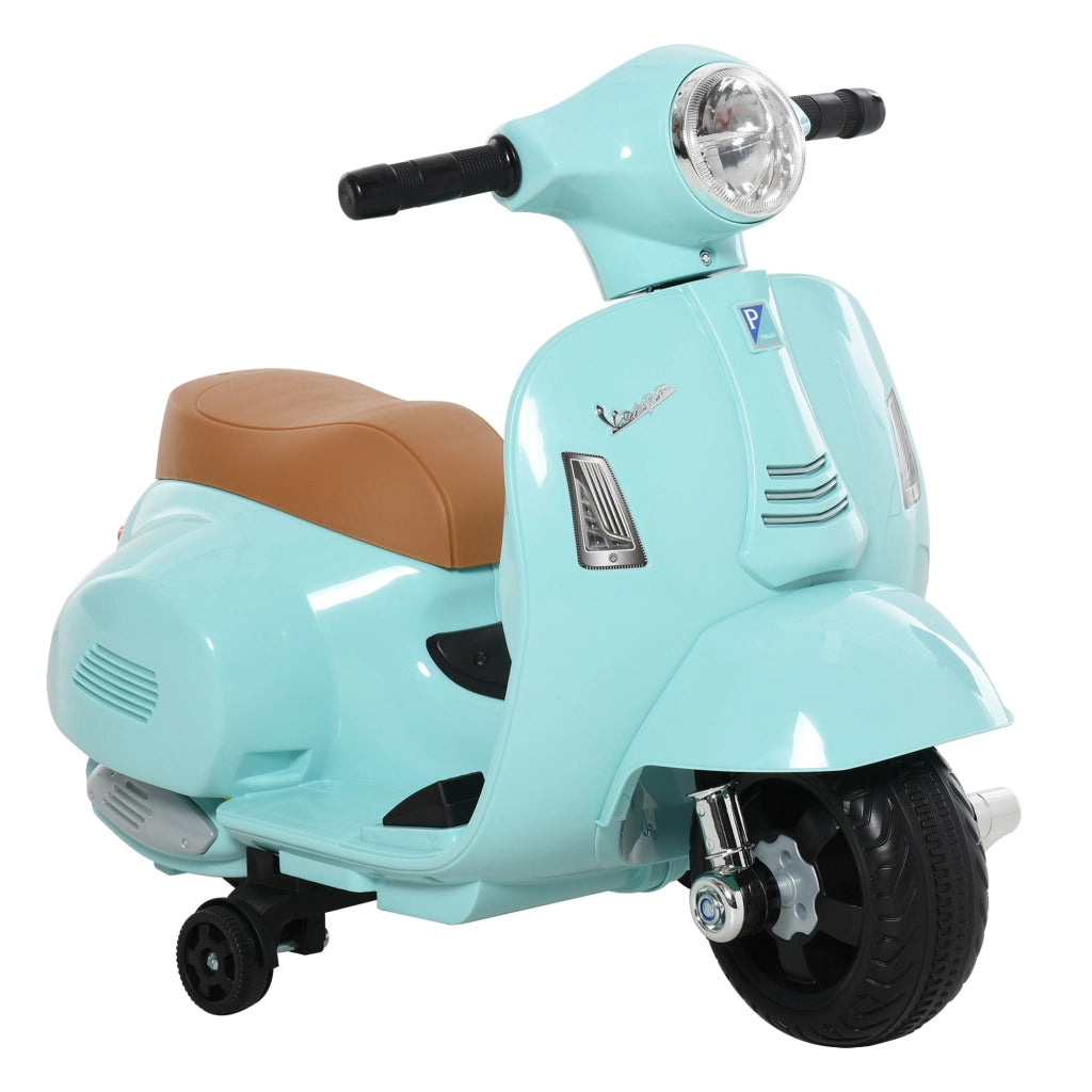 Vespa Moto Elettrica per Bambini 18-36 Mesi Verde con Luci LED e Suoni Ruote Stabilizzatrici