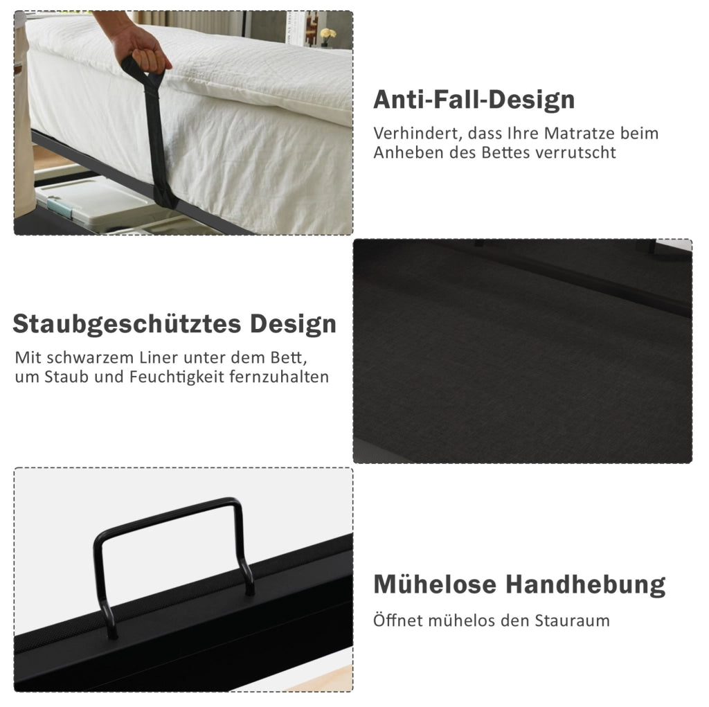 Letto imbottito rosa con contenitore 90 x 190 cm in velluto