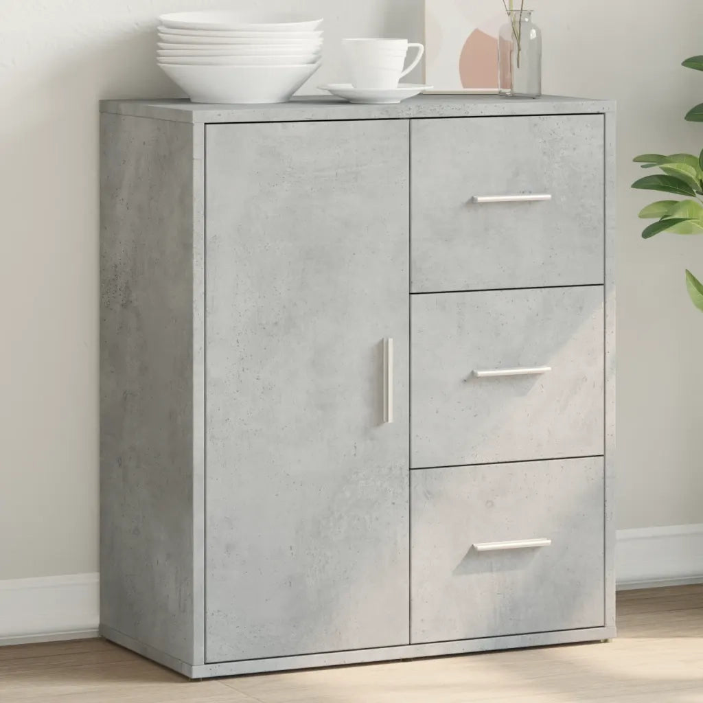 Credenza-Buffet-Armadio da cucina Grigio Cemento 60x31x70 cm in Legno Multistrato 534482