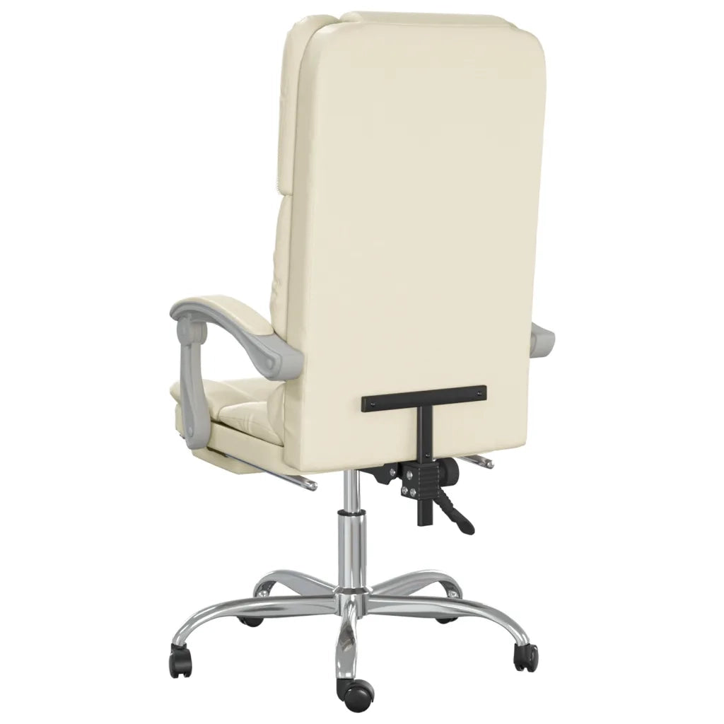 Poltrona da Ufficio Massaggiante Reclinabile Crema Similpelle 349680