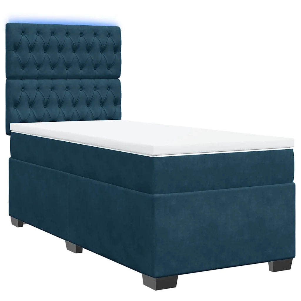 Giroletto a Molle con Materasso Blu 90x190 cm in Velluto