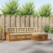 Set di divani da esterno con cuscino 4 pcs Naturale e Beige 3373263