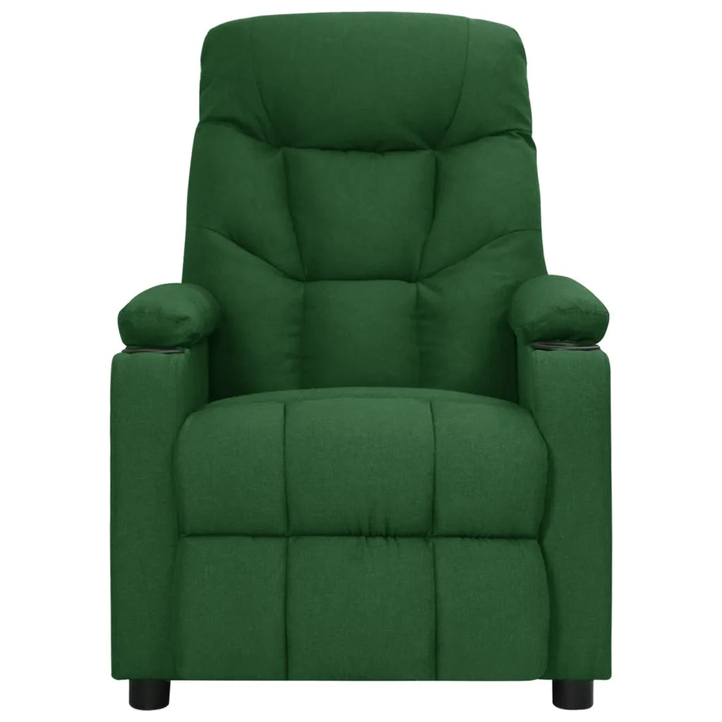 Poltrona | Sedia Relax Elettrica Reclinabile Verde Scuro in Tessuto