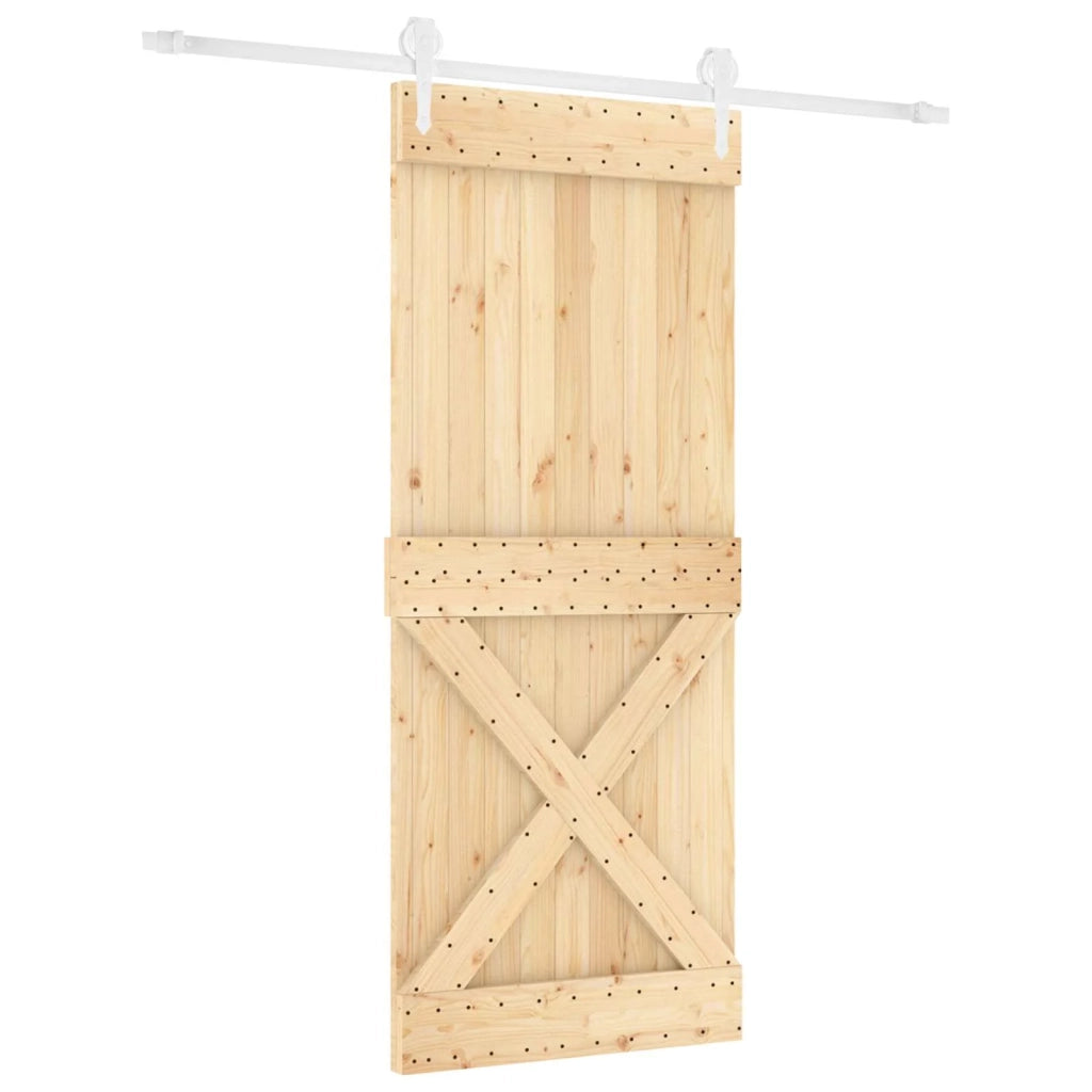 Porta scorrevole Naturale e Bianco 100 x 210 cm 3445175
