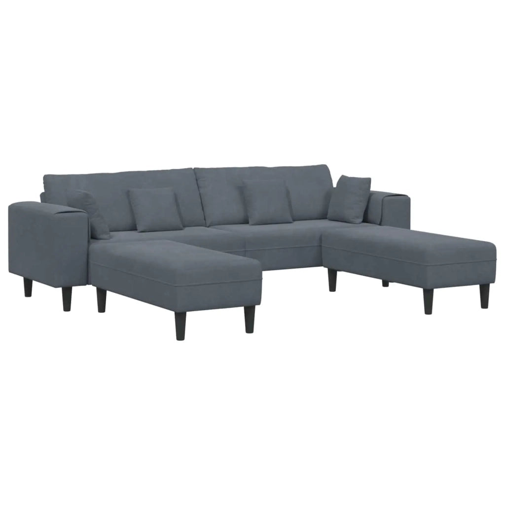 Divano 3 pcs Grigio scuro 250 x 188 x 76 cm Velluto 3335173