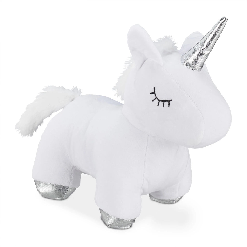 Fermaporta decorativo a forma di unicorno in morbido peluche design per bambini 30 x 15 x 15 cm in poliestere rosa 13_0008963