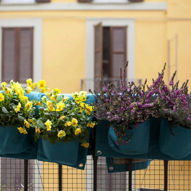 Vaso da Balcone in tessuto BloemBagz, con 4 tasche, 46 cm, colore marrone