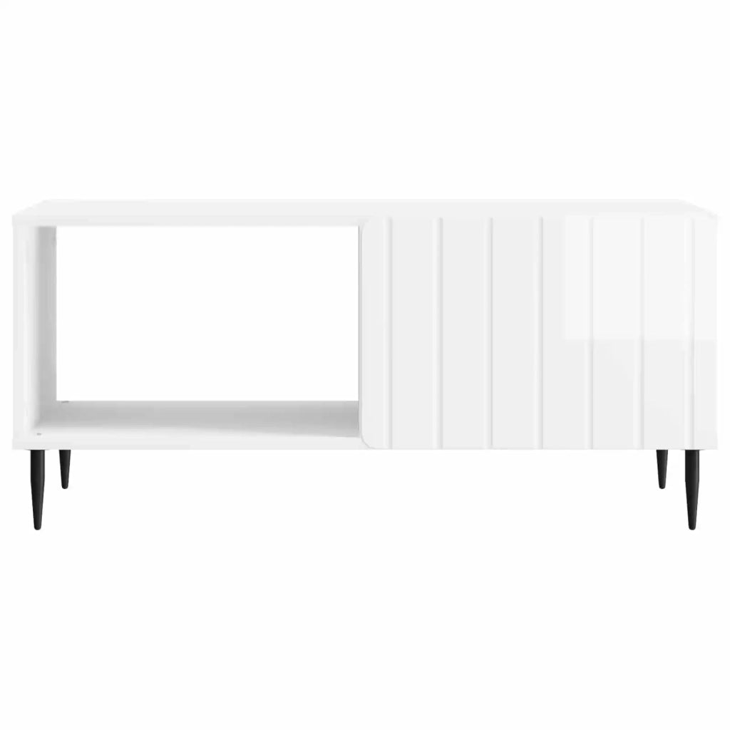 Tavolino da salotto Bianco Lucido 90 x 50 x 40 cm 894499