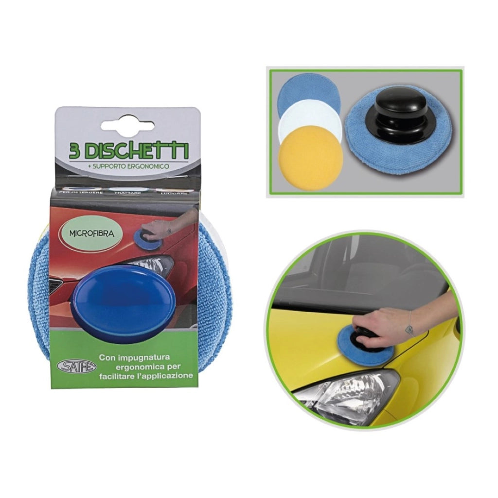 Kit Dischi Microfibra 3 Pz Con Supporto Rhutten - Rhutten