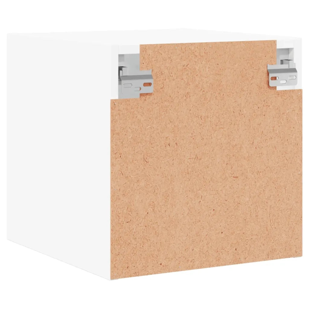 Set di 2 Comodini | Armadio da Notte | Mobiletto da notte con Ante in Vetro Bianco 35x37x35 cm