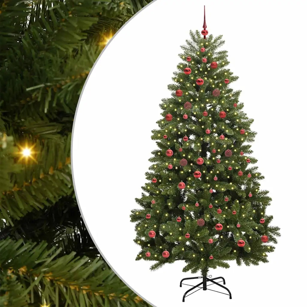 Albero di Natale artificiale 210 cm 300 LED Bianco caldo Verde 3395694