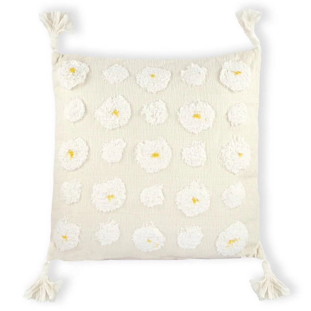 Cuscino sfoderabile in tessuto jacquard bianco 45x45 Prism