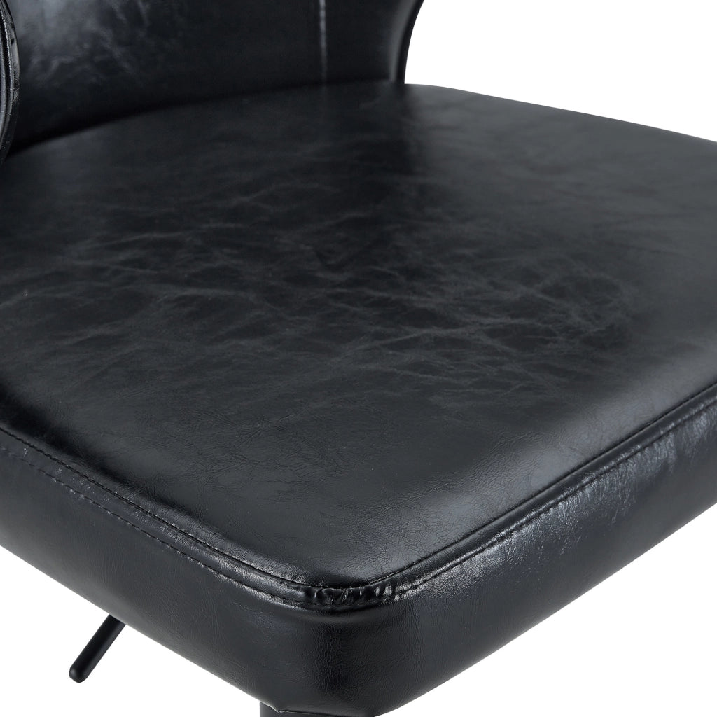 Set 2 sgabelli da bar regolabili con schienale in PU nero HOMVRA