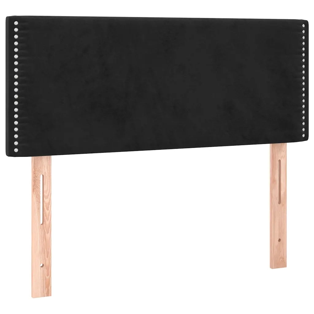 Giroletto a Molle con Materasso-Struttura Letto Nero 100x200 cm in Velluto 596439